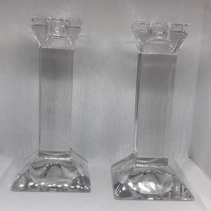 VTG Signed Villeroy & Boch Square Crystal Candle Holder